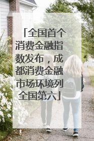 全国首个消费金融指数发布，成都消费金融市场环境列全国第六