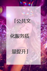 公共文化服务质量提升