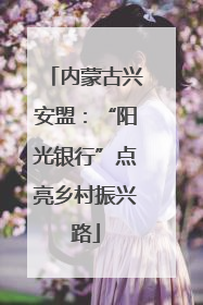 内蒙古兴安盟：“阳光银行”点亮乡村振兴路