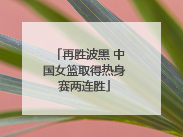 再胜波黑 中国女篮取得热身赛两连胜