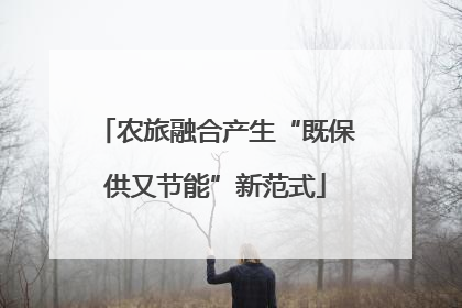 农旅融合产生“既保供又节能”新范式