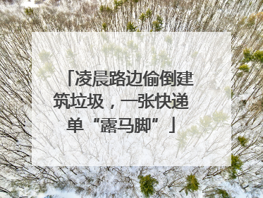 凌晨路边偷倒建筑垃圾，一张快递单“露马脚”