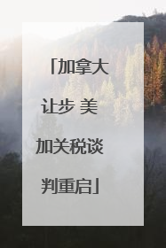 加拿大让步 美加关税谈判重启