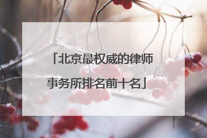 北京最权威的律师事务所排名前十名