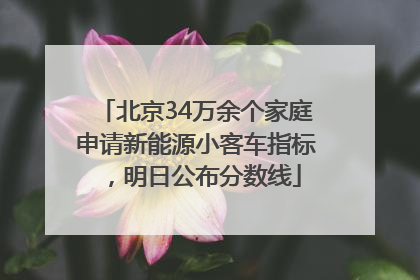 北京34万余个家庭申请新能源小客车指标，明日公布分数线