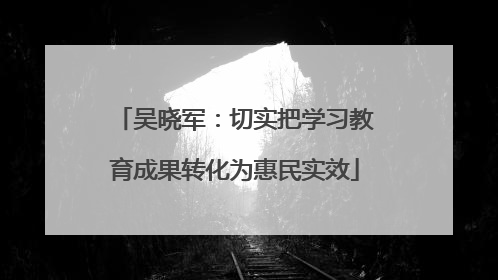 吴晓军：切实把学习教育成果转化为惠民实效