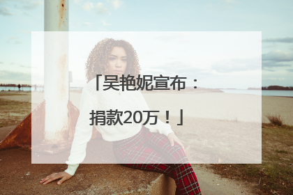 吴艳妮宣布：捐款20万！