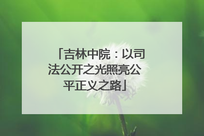 吉林中院：以司法公开之光照亮公平正义之路