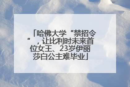 哈佛大学“禁招令”，让比利时未来首位女王、23岁伊丽莎白公主难毕业