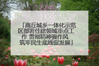 商丘城乡一体化示范区部署住建领域重点工作 贯彻精神强作风 筑牢民生底线促发展