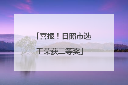 喜报！日照市选手荣获二等奖