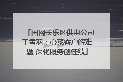 国网长乐区供电公司王雪羽：心系客户解难题 深化服务创佳绩