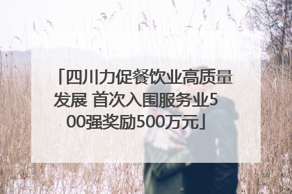 四川力促餐饮业高质量发展 首次入围服务业500强奖励500万元