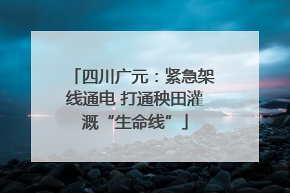 四川广元：紧急架线通电 打通秧田灌溉“生命线”