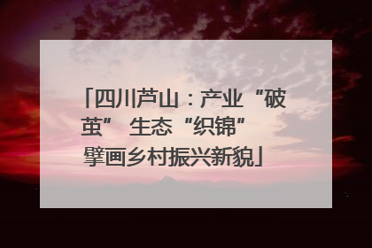 四川芦山：产业“破茧” 生态“织锦” 擘画乡村振兴新貌