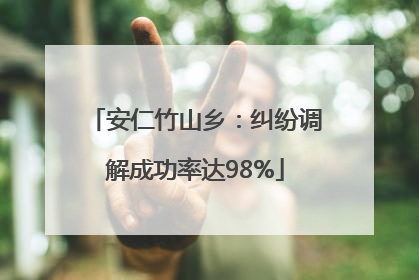 安仁竹山乡：纠纷调解成功率达98%