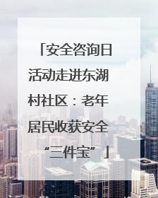 安全咨询日活动走进东湖村社区：老年居民收获安全“三件宝”
