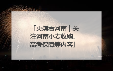 央媒看河南｜关注河南小麦收购、高考保障等内容