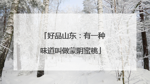 好品山东：有一种味道叫做蒙阴蜜桃