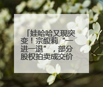 娃哈哈又现突变！宗馥莉“一进一退”，部分股权拍卖成交价大跌