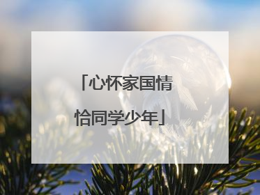 心怀家国情 恰同学少年