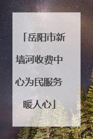 岳阳市新墙河收费中心为民服务暖人心