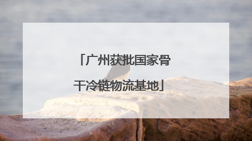 广州获批国家骨干冷链物流基地