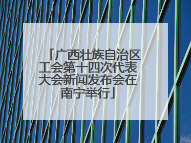 广西壮族自治区工会第十四次代表大会新闻发布会在南宁举行