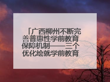 广西柳州不断完善普惠性学前教育保障机制——三个优化绘就学前教育新图景