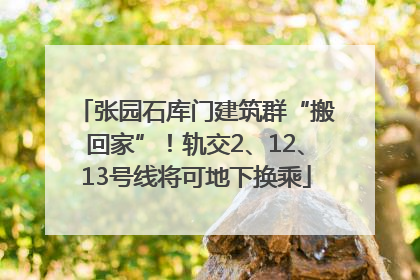 张园石库门建筑群“搬回家”！轨交2、12、13号线将可地下换乘