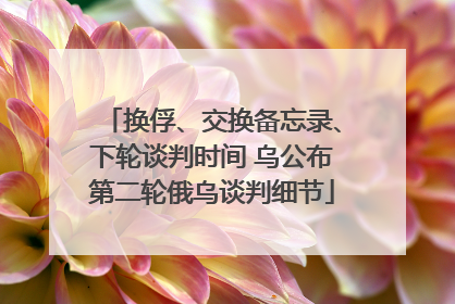 换俘、交换备忘录、下轮谈判时间 乌公布第二轮俄乌谈判细节