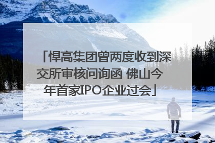 悍高集团曾两度收到深交所审核问询函 佛山今年首家IPO企业过会