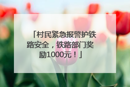 村民紧急报警护铁路安全，铁路部门奖励1000元！