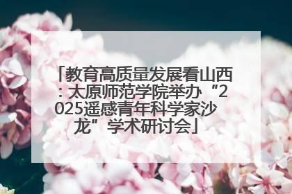教育高质量发展看山西：太原师范学院举办“2025遥感青年科学家沙龙”学术研讨会