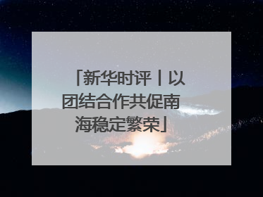 新华时评丨以团结合作共促南海稳定繁荣