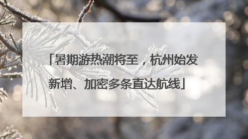 暑期游热潮将至，杭州始发新增、加密多条直达航线
