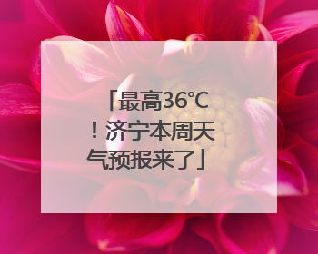 最高36℃！济宁本周天气预报来了