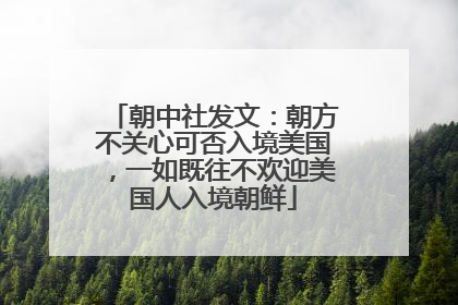 朝中社发文：朝方不关心可否入境美国，一如既往不欢迎美国人入境朝鲜