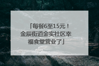 每餐6至15元！金辰街道金实社区幸福食堂营业了