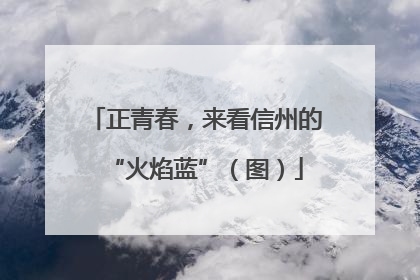正青春，来看信州的“火焰蓝”（图）