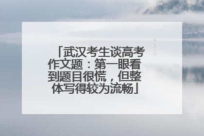 武汉考生谈高考作文题：第一眼看到题目很慌，但整体写得较为流畅