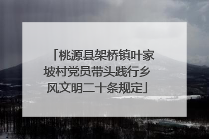桃源县架桥镇叶家坡村党员带头践行乡风文明二十条规定