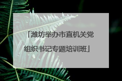 潍坊举办市直机关党组织书记专题培训班