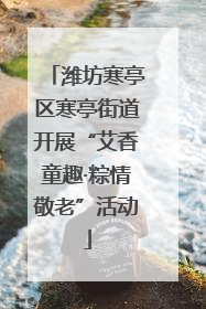 潍坊寒亭区寒亭街道开展“艾香童趣·粽情敬老”活动
