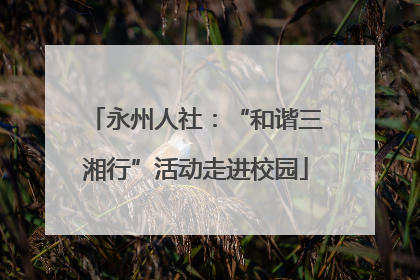 永州人社：“和谐三湘行”活动走进校园