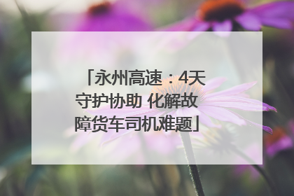 永州高速：4天守护协助 化解故障货车司机难题