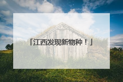江西发现新物种！