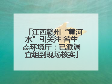江西赣州“黄河水”引关注 省生态环境厅：已派调查组到现场核实