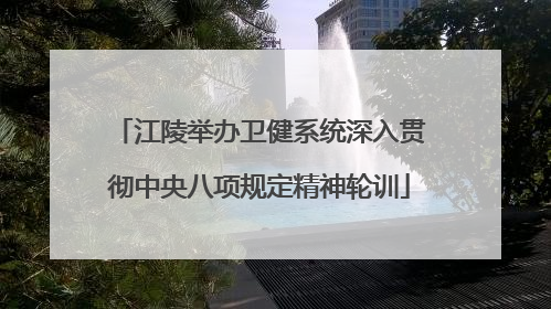 江陵举办卫健系统深入贯彻中央八项规定精神轮训
