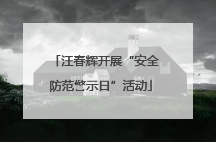 汪春辉开展“安全防范警示日”活动